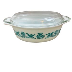 Vintage Pyrex Amish Butterprint Casserole 043 1 1/2 Qaurt Oval Dish With Lid